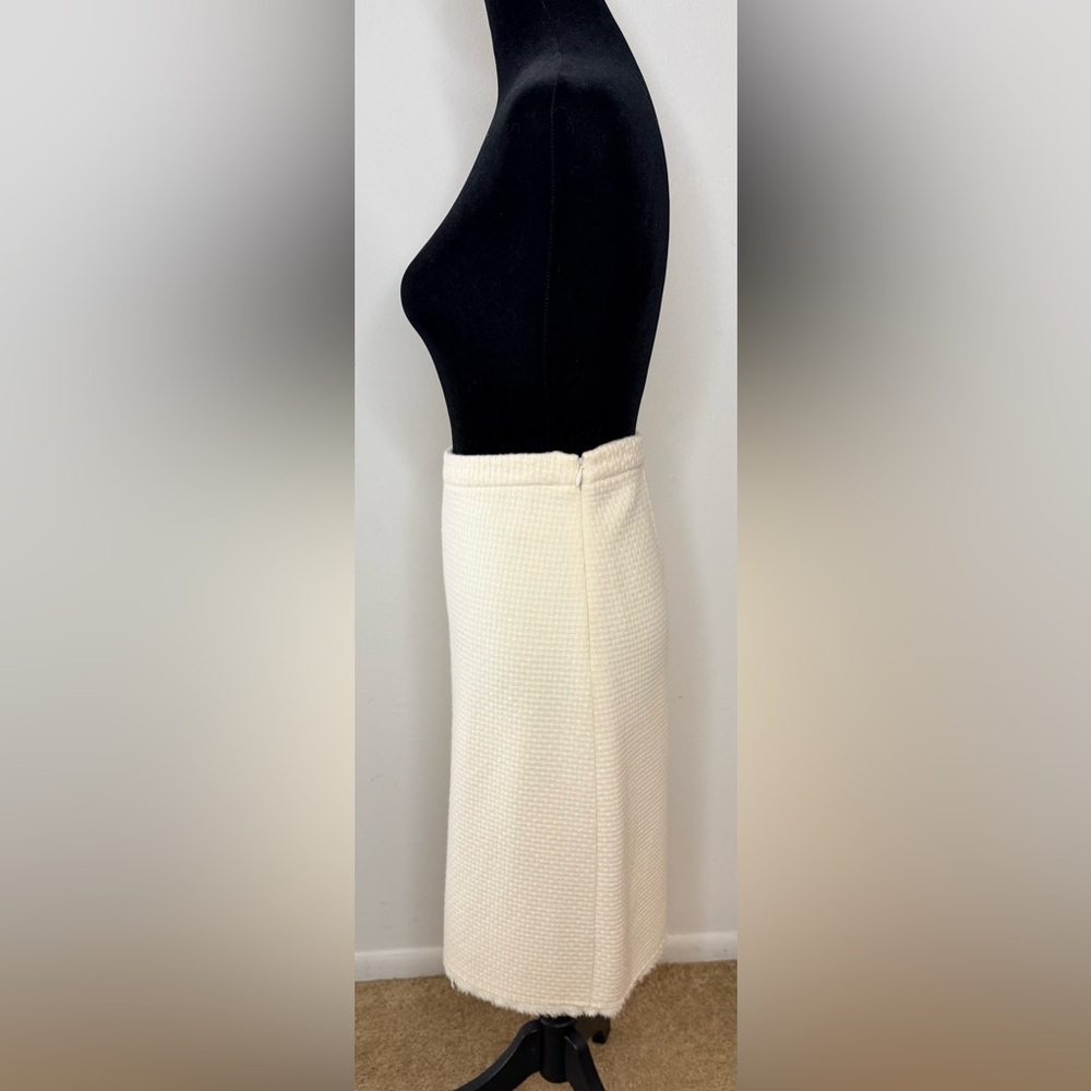 Vintage Banana Republic white wool midi waffle knit preppy classic skirt 8 EUC - Picture 5 of 10